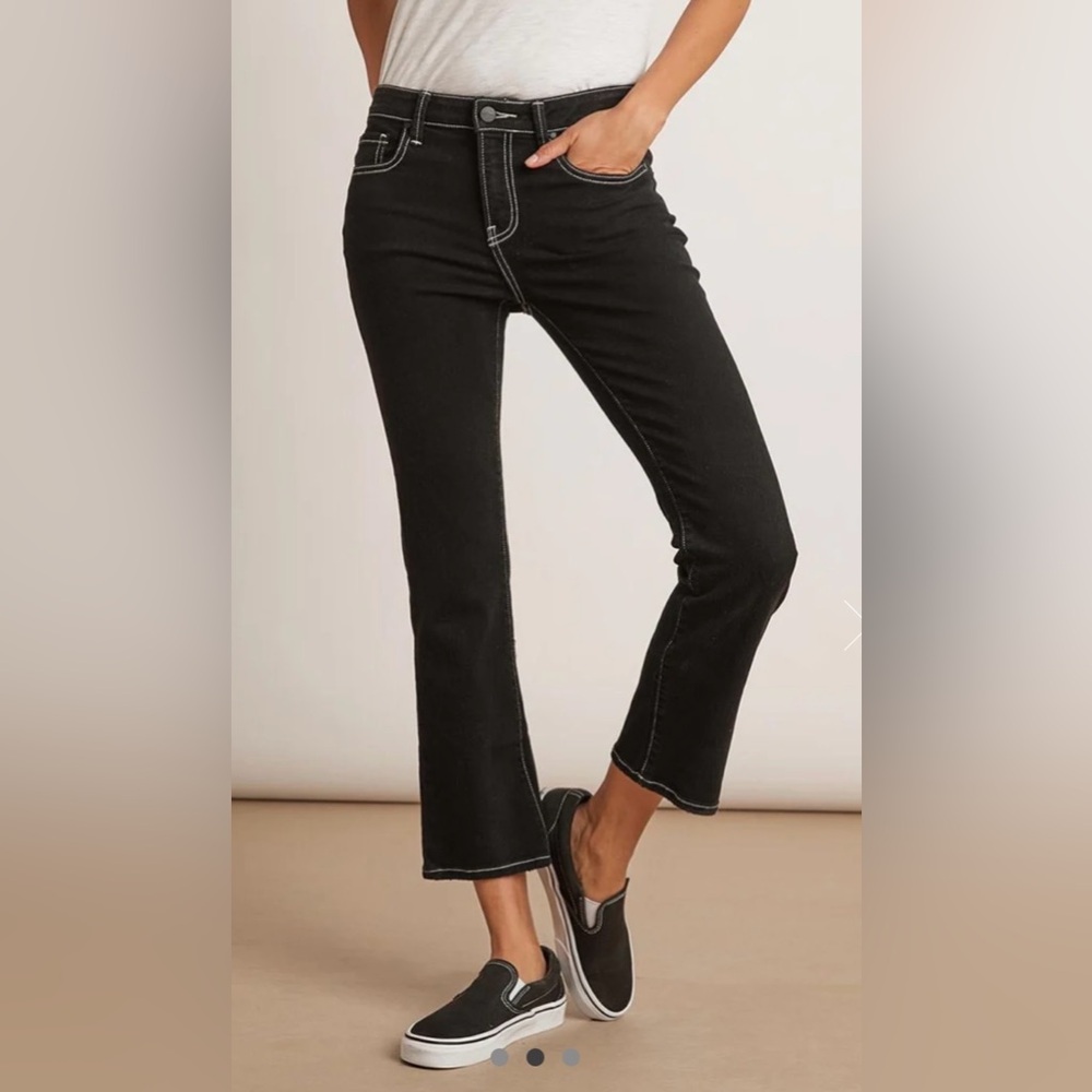 Velvet by Graham and Spencer Kaia Crop Jeans, black, size 27